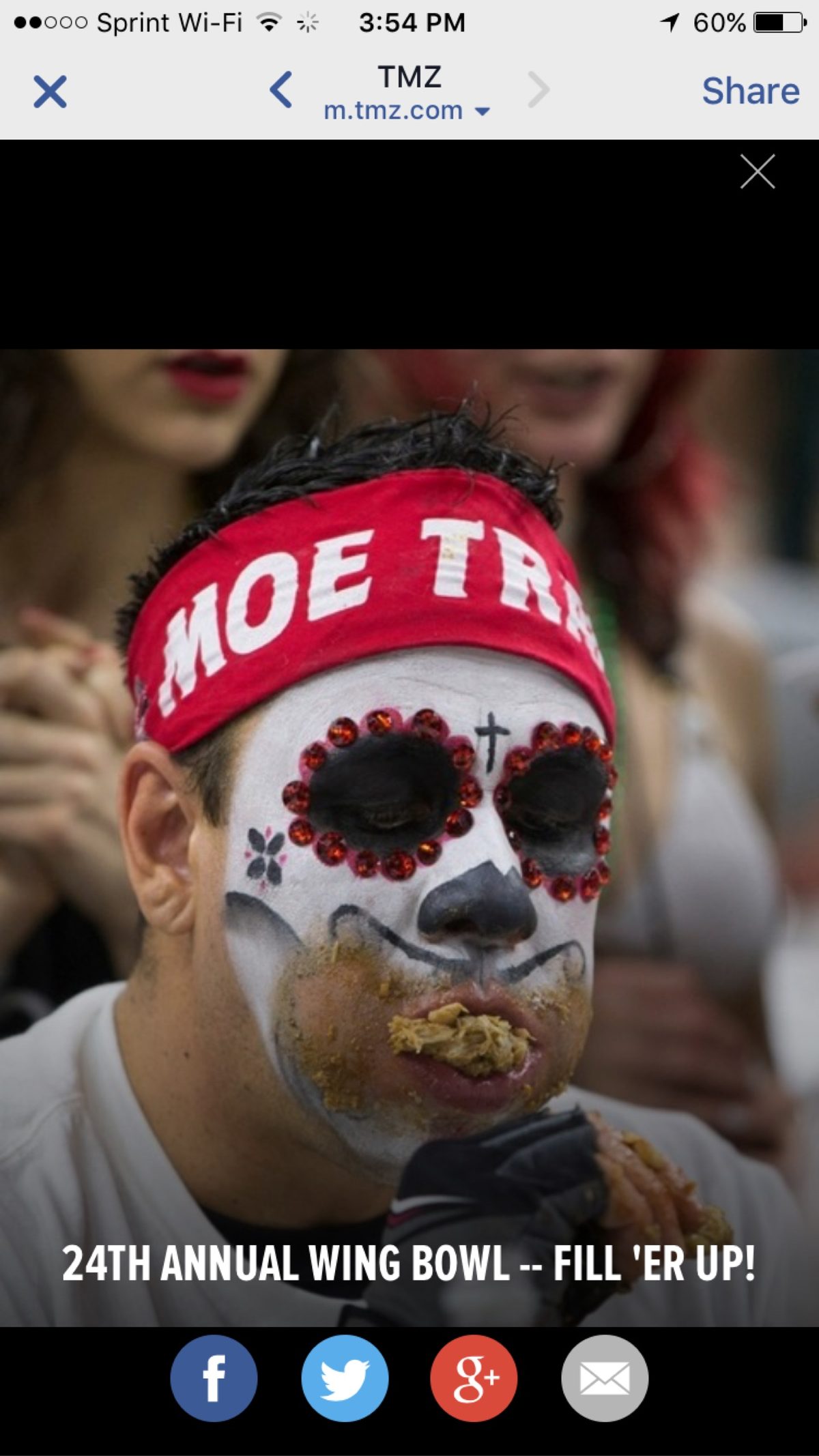 TMZ coverage of Moe Train at the 24th annual Wing Bowl